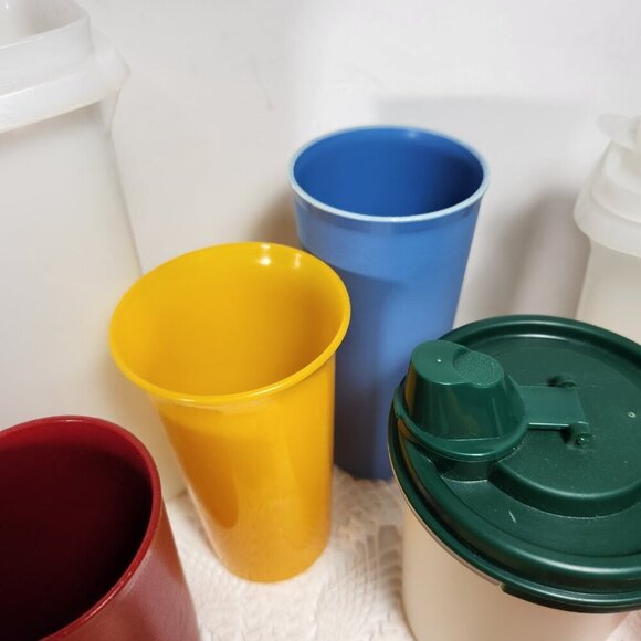 Vintage Tupperware Lot Replacement Cups Egg Cups Seperator Bowl Garlic K… - Picture 8 of 16